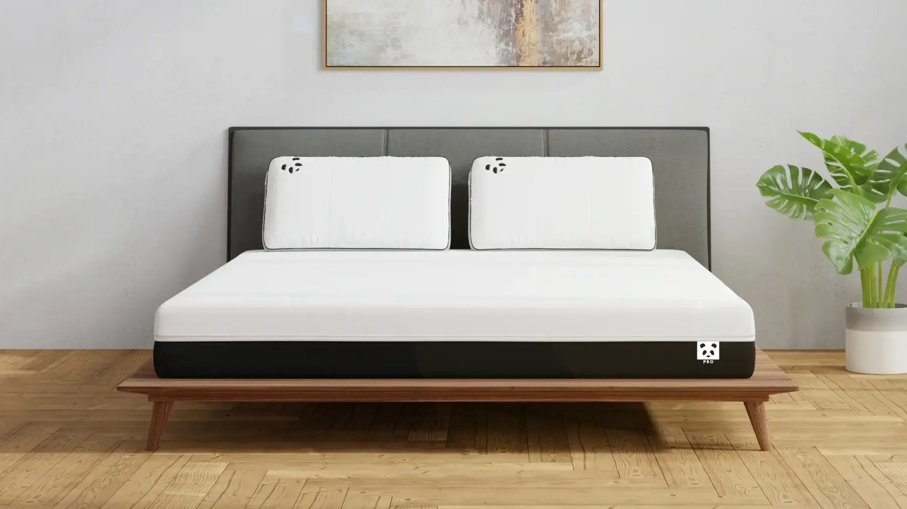 Hybrid Bamboo Mattress with two Panda Pillows