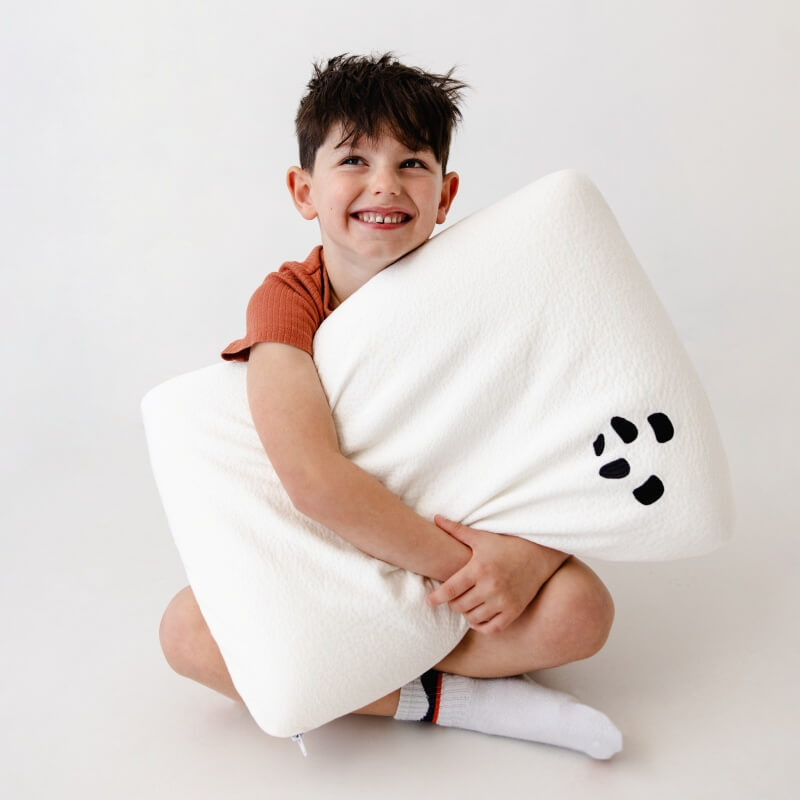 Kids Bamboo Pillow Kid Holding Bamboo Pillow - Panda London