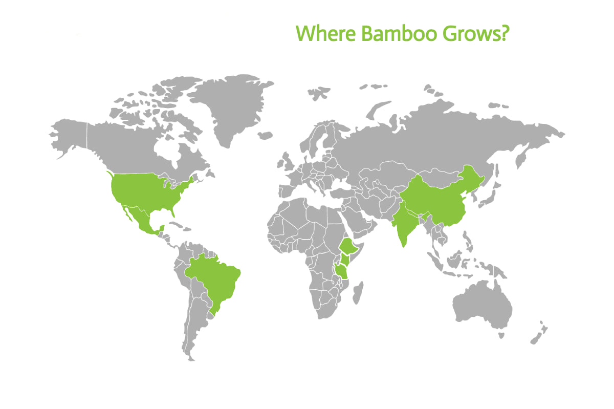 Where bamboo grows map of the world