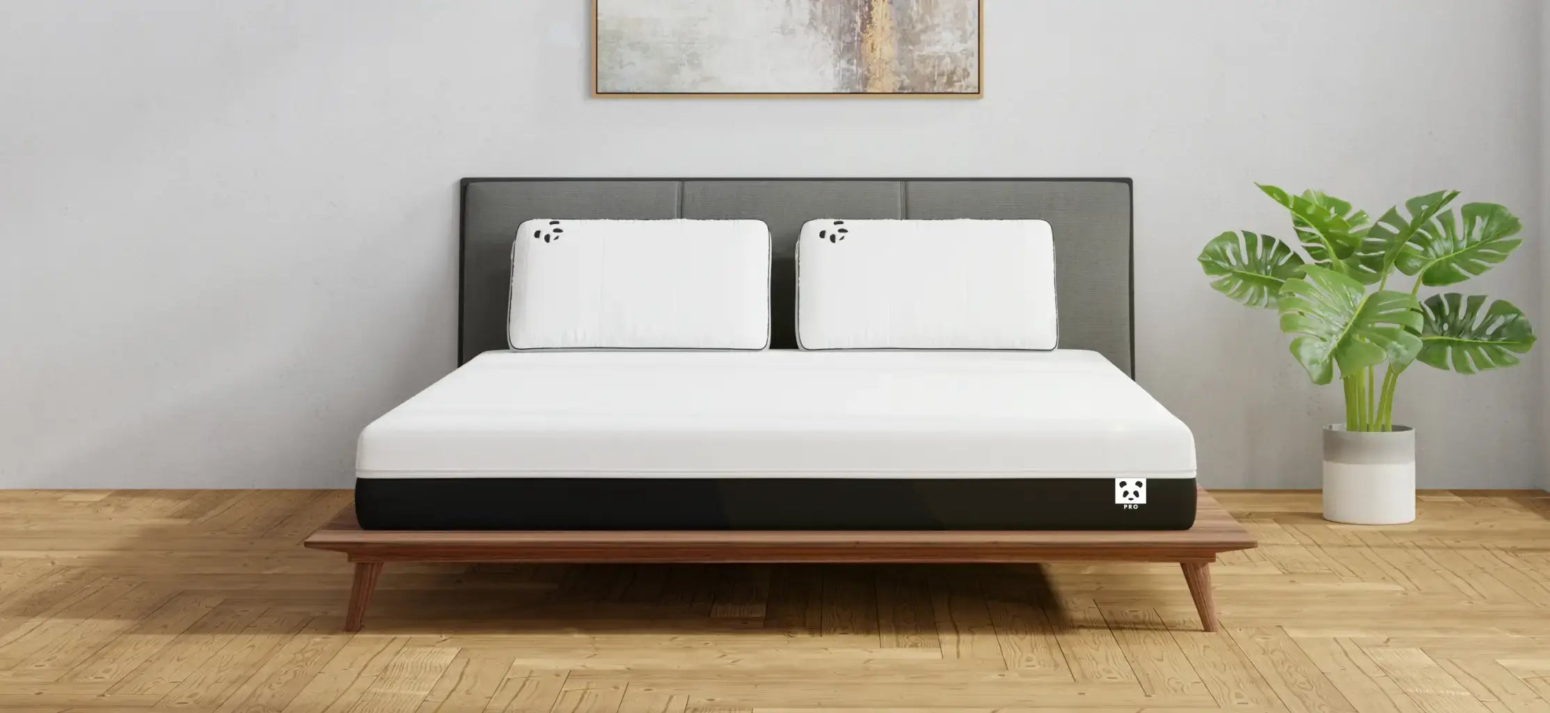 Hybrid Bamboo Mattress with two Panda Pillows 