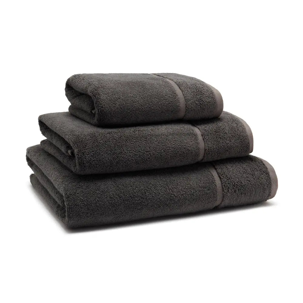 [HTUrbanGrey] Hand Towel Bath Range Panda London Urban Grey Stacked Grouped Side View 1