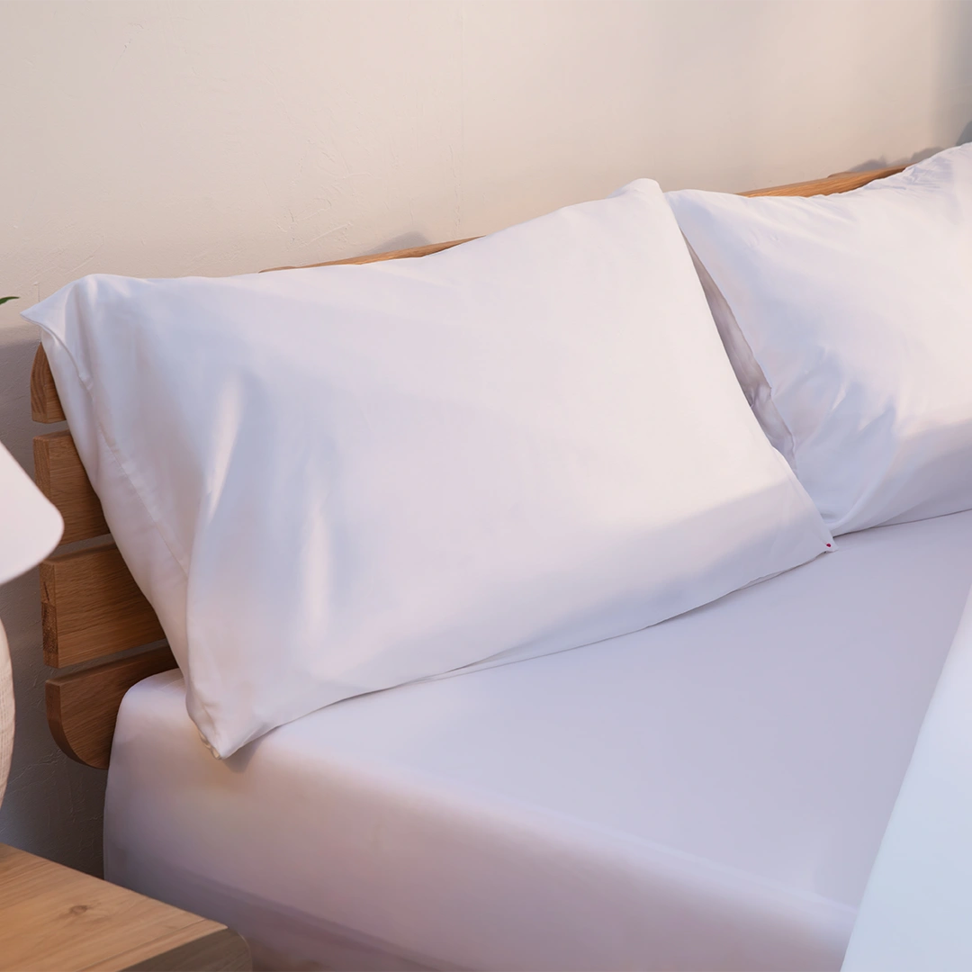 [BBWhite] 100_Bamboo_Bedding_Set_Pure_White Pillowcases