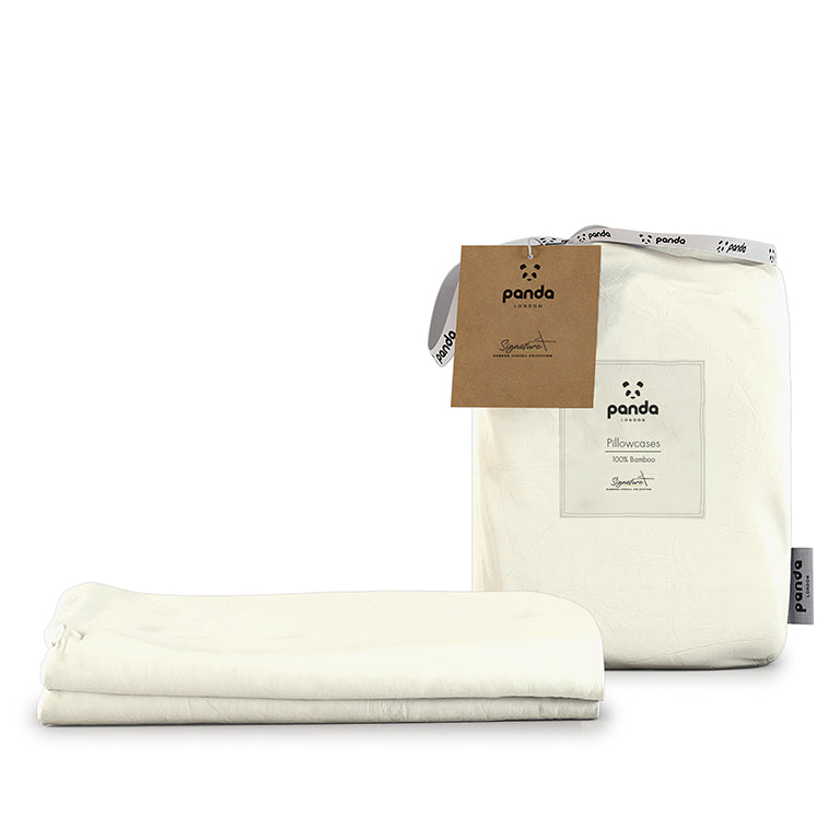 [PebblePillowcasesSignaturePlus] Bamboo Lyocell Pillowcases Cream Signature Plus Panda London