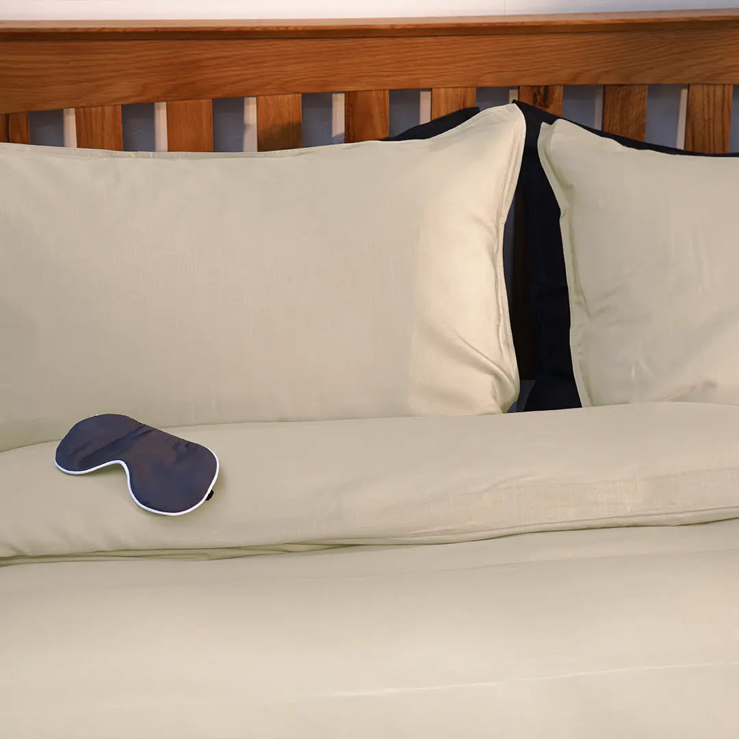 [BFLNatural] Bamboo_and_French_Linen_Duvet_Cover_Set_Natural with eye mask