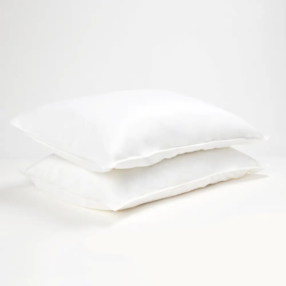 [CoconutWhitePillowcases] BambooFrenchLinen Pillowcases Two Pillows with White pillowcases