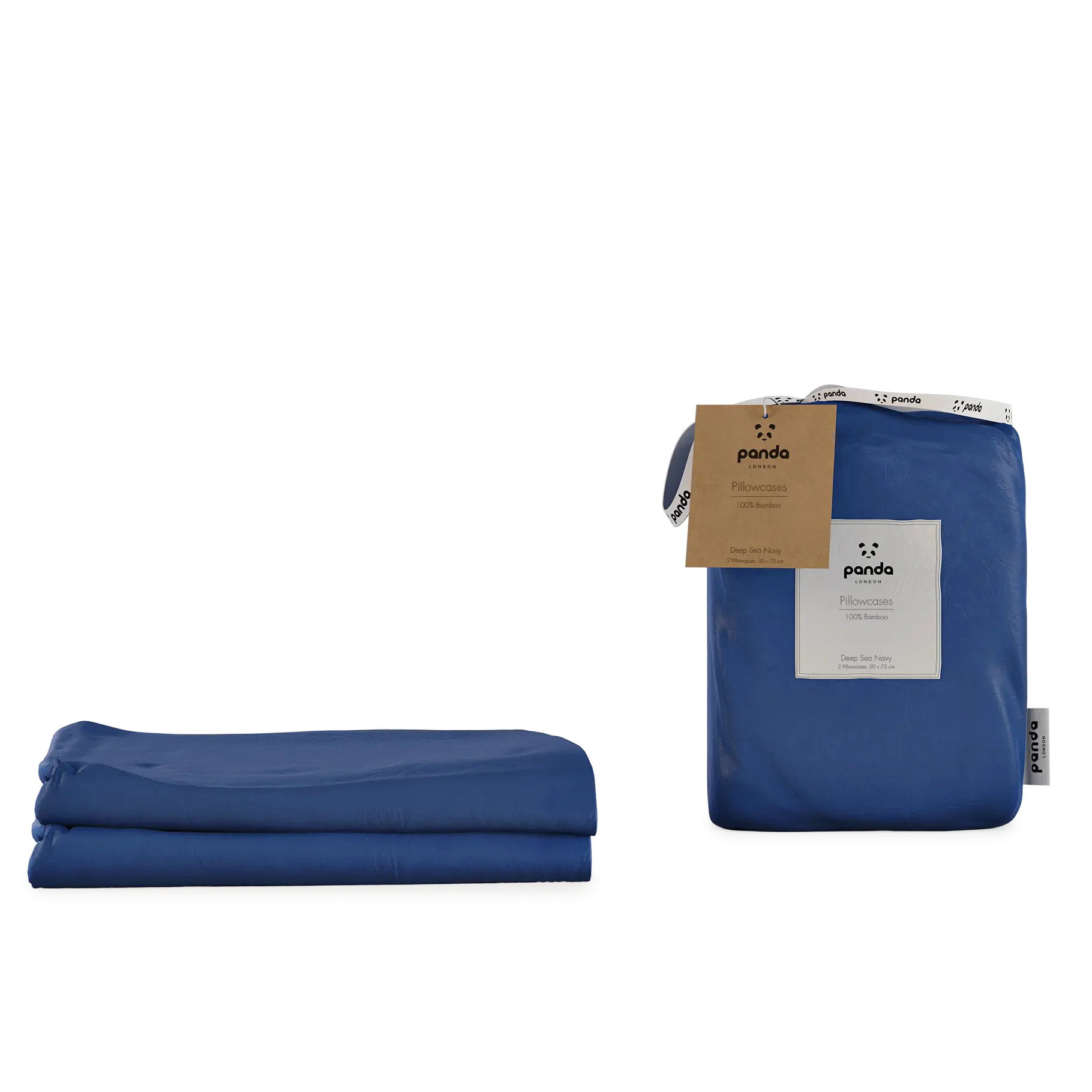 [BBNavyPillowcases] Bamboo Bedding Two Navy Pillowcases Package