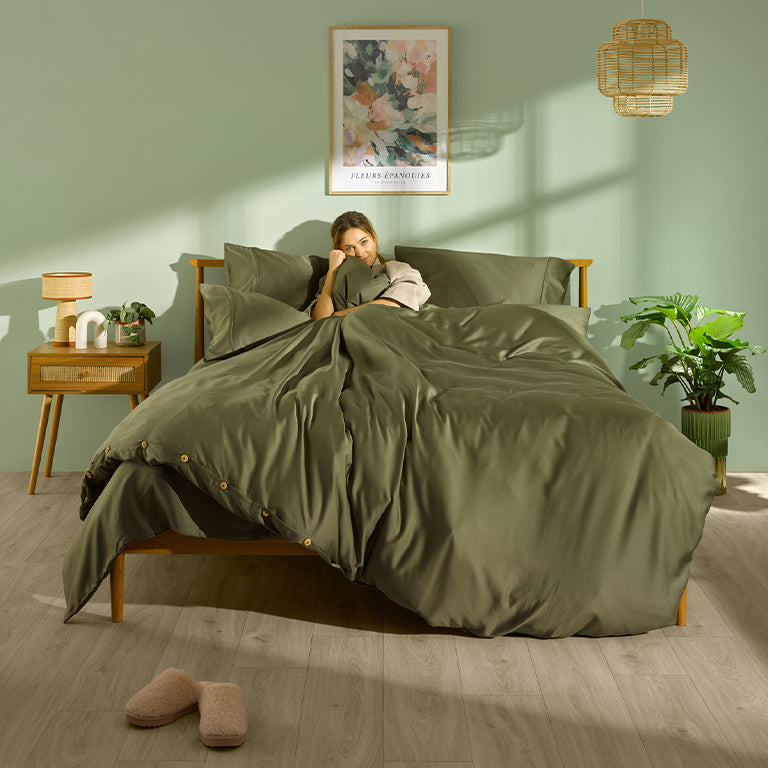 [ForestGreen] Signature Plus Bamboo Duvet Cover Lifestyle Image