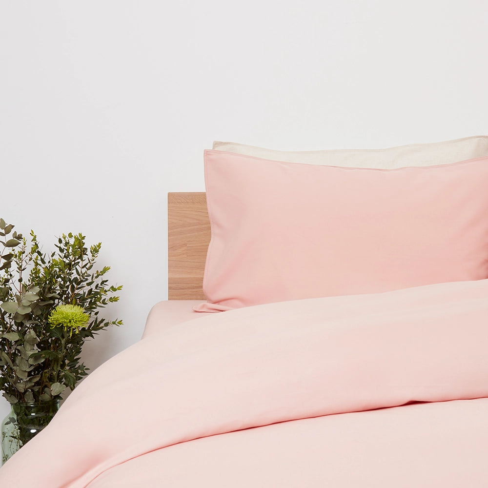 [HimalayanPink] HimalayanPink Bamboo and French linen Bedding Set Pillows with flowers