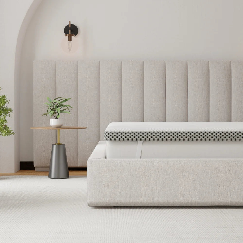 Hybrid Bamboo Mattress Topper Front side view 