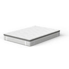 [all] Hybrid Mattress Topper on a bed frame, showcasing bamboo material and design for improved comfort and support.