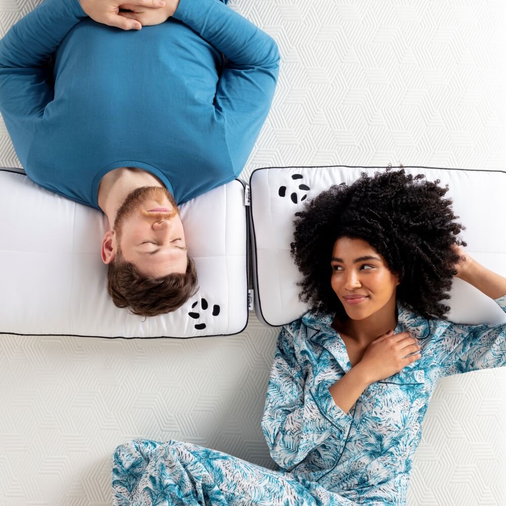 [HybridPillow] Couples laying on Hybrid Bamboo Pillows