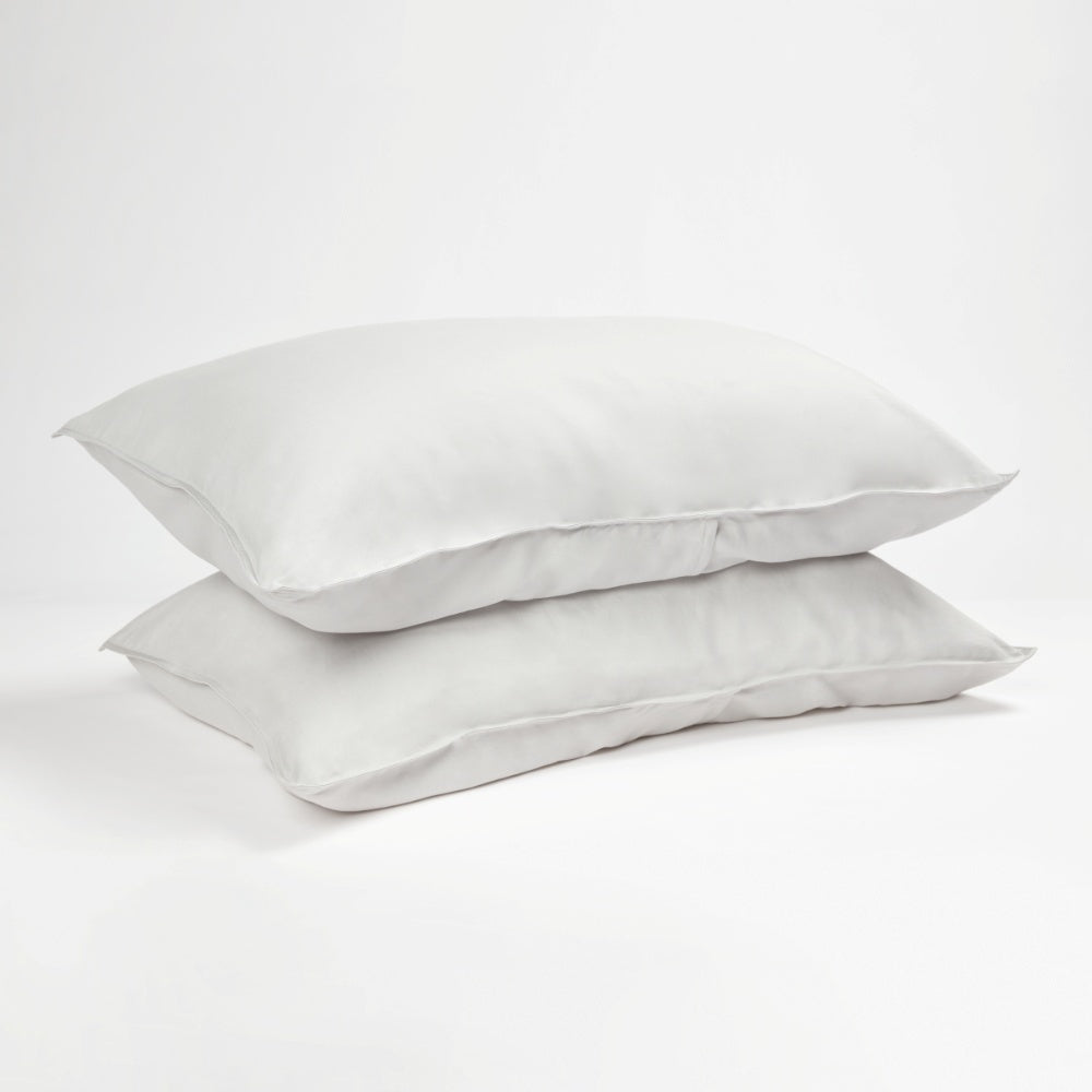 [SilverGreyPillowcases] BambooFrenchLinen Pillowcases Two Pillows