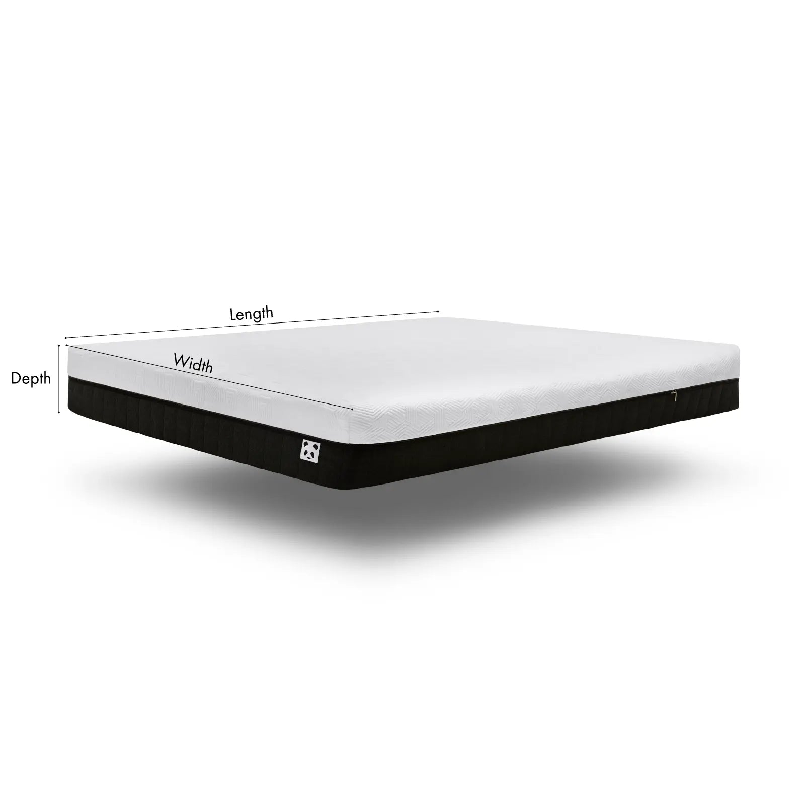 Hybrid Bamboo Mattress measurement diagram showing length, width and depth to measure before choosing a mattress size