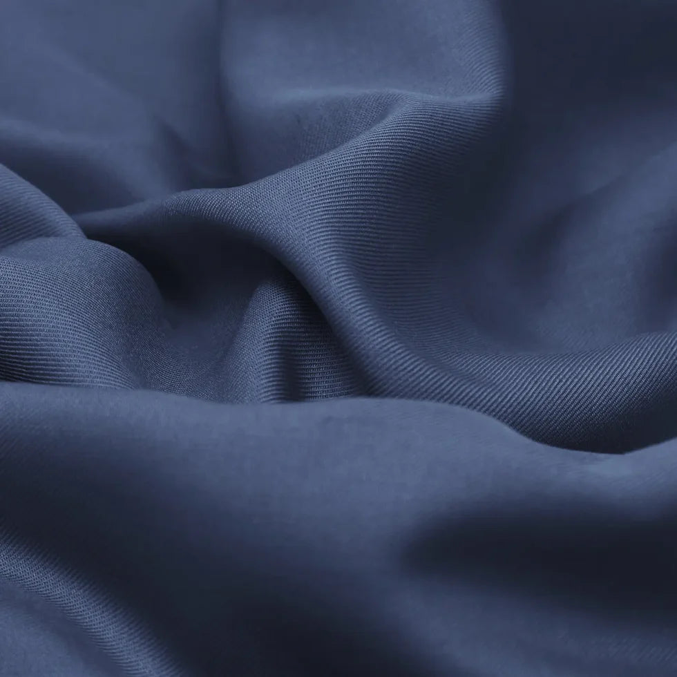 [BambooAndFrenchLinenFSNavy] Bamboo and French Linen Fitted Sheets Panda London Midnight Navy Texture