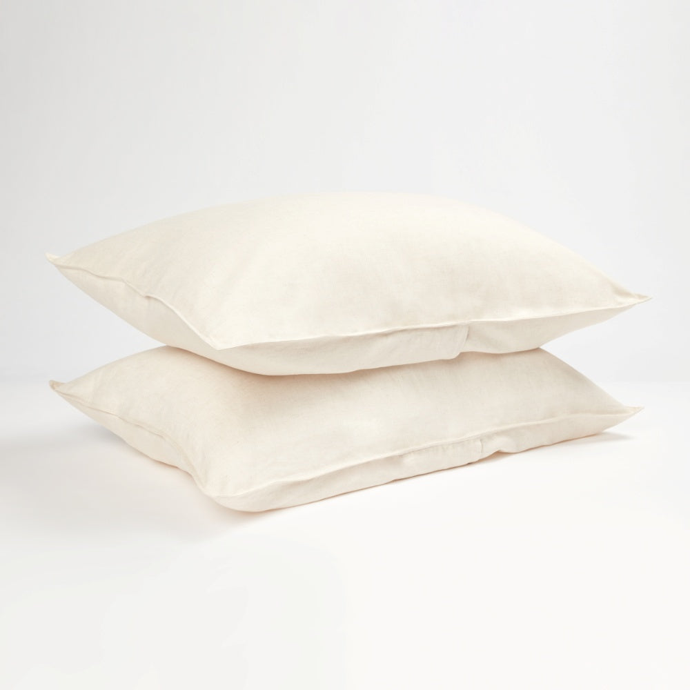 [Natural] Natural Bamboo and French linen Bedding Set Pillows and Pillowcases