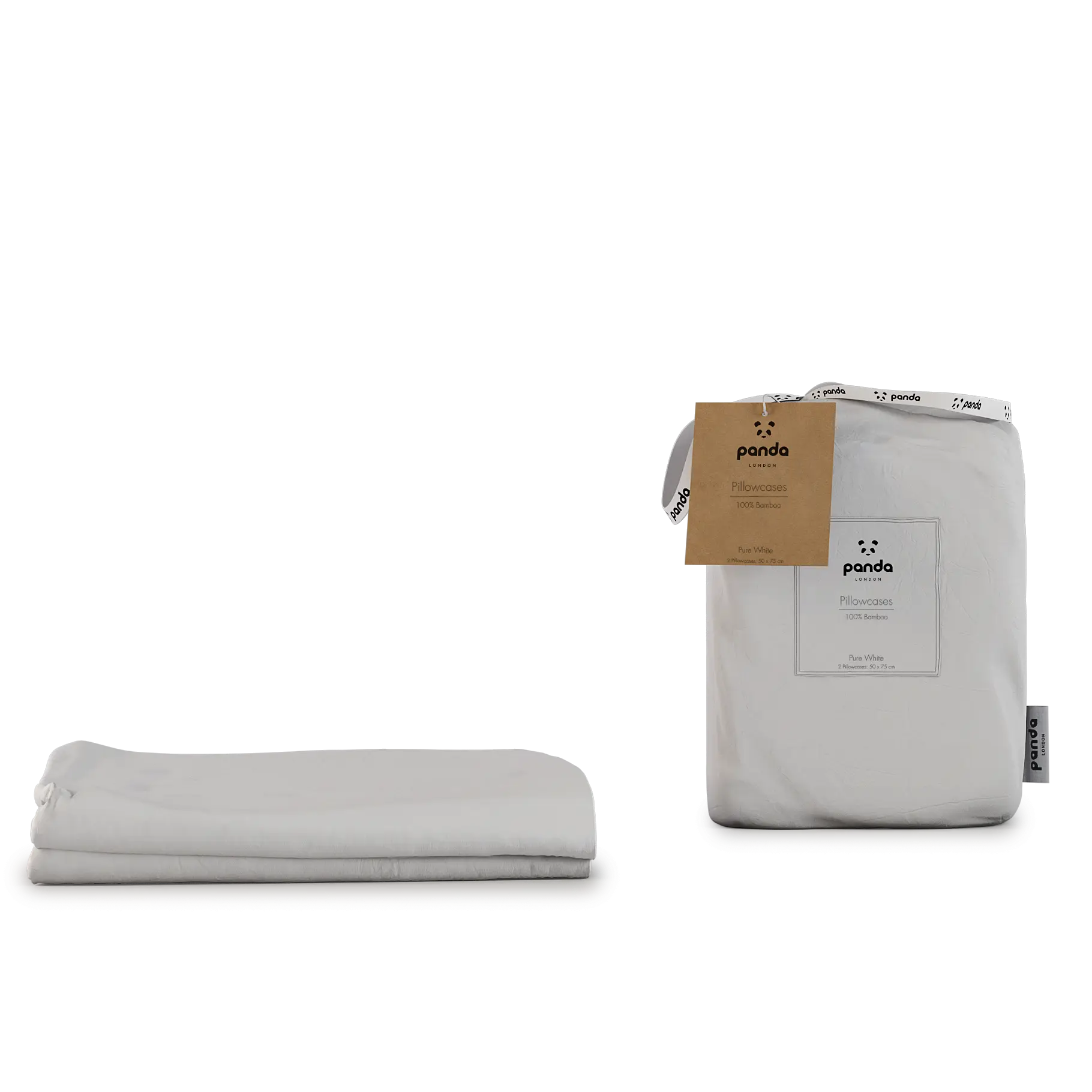 [BBPureWhitePillowcases] Bamboo Bedding Two Pure White Pillowcases Package