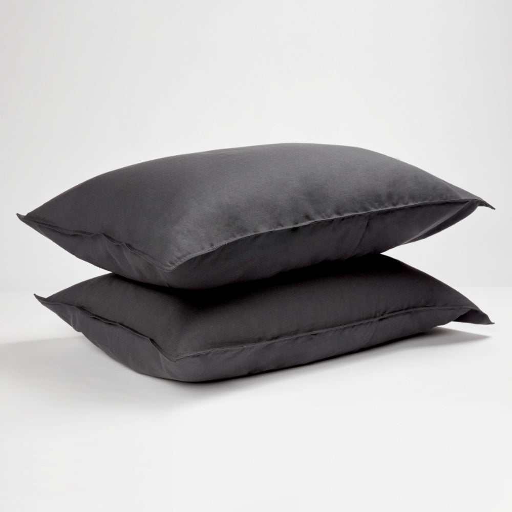 [SlateGreyPillowcases] BambooFrenchLinen Pillowcases  Two pillows