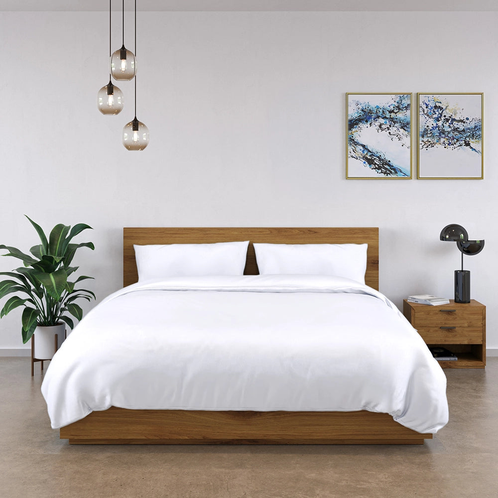 [DoublePureWhiteBundle] Bamboo White Bedding Full Set