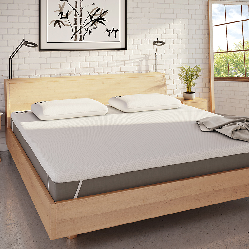 Memory foam mattress topper and pillows bedroom