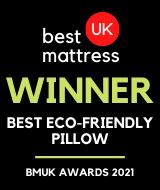 Best Mattress UK Award for Panda London Memory Foam Bamboo Pillow Winner Best Eco Friendly Pillow 2021