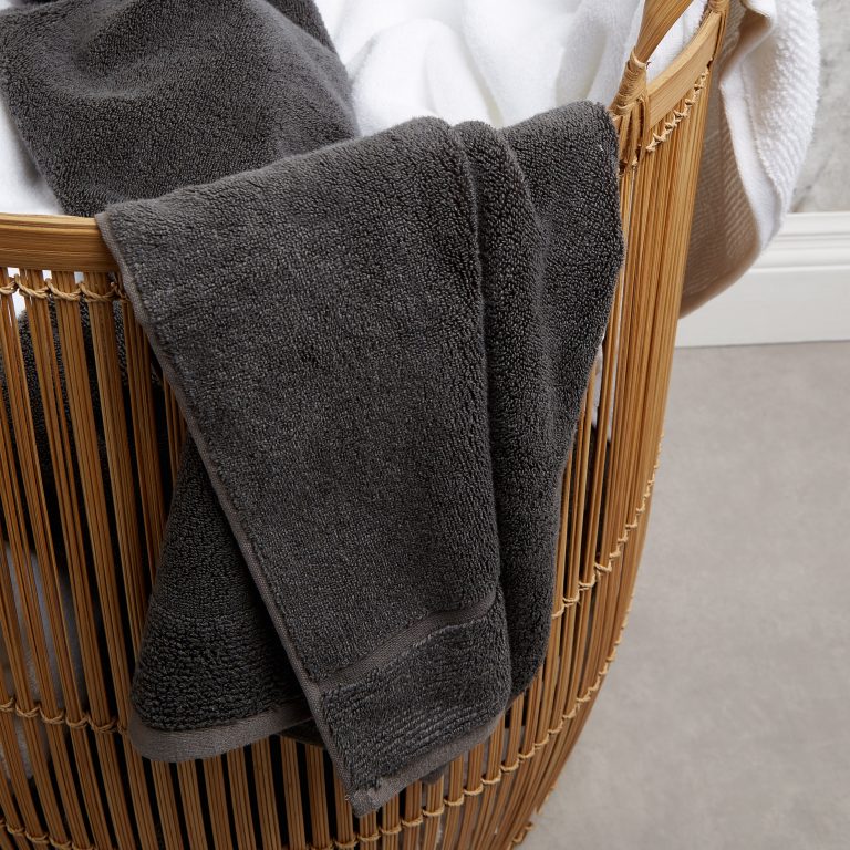 Panda London Bamboo Towel Urban Grey in a Basket