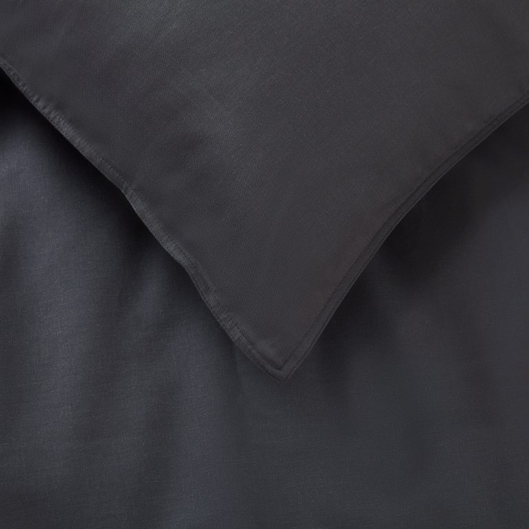 Panda London Bamboo Linen Bedding Close Up In Slate Grey