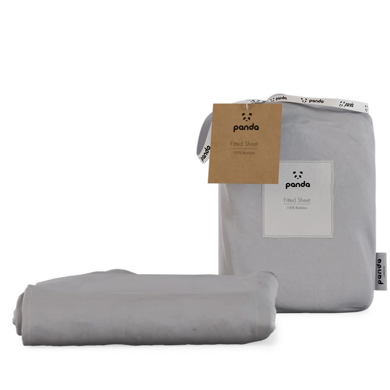 Panda London 100 Bamboo Bedding Fitted Sheet in Quiet Grey