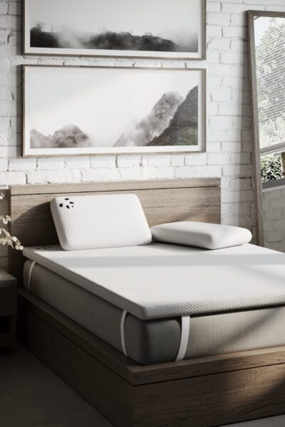 Panda London 100% Bamboo Mattress Topper with Memory Foam Bamboo Pillows
