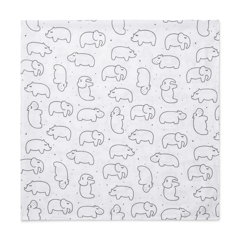 Baby Muslin Swaddles Animals Freckles Hypo Elephant
