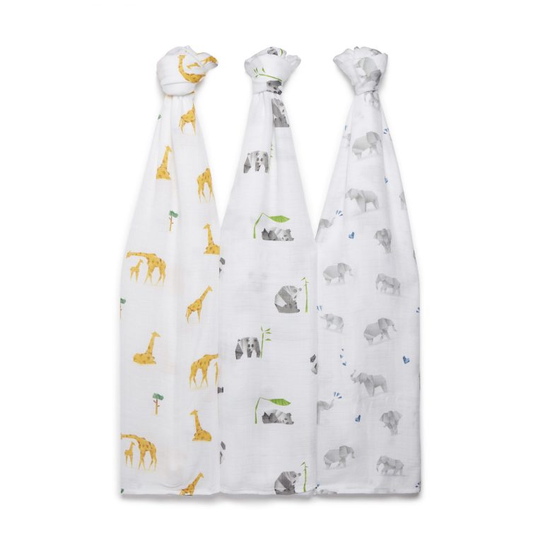 Baby Muslin Swaddles Origami hanging