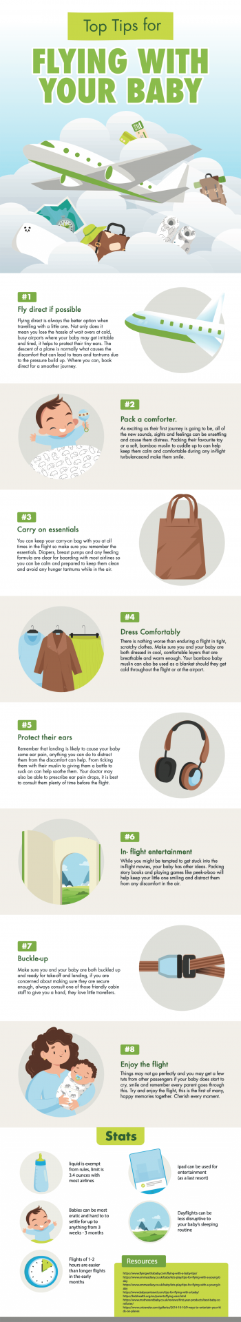 infographic top tips for flying with your baby